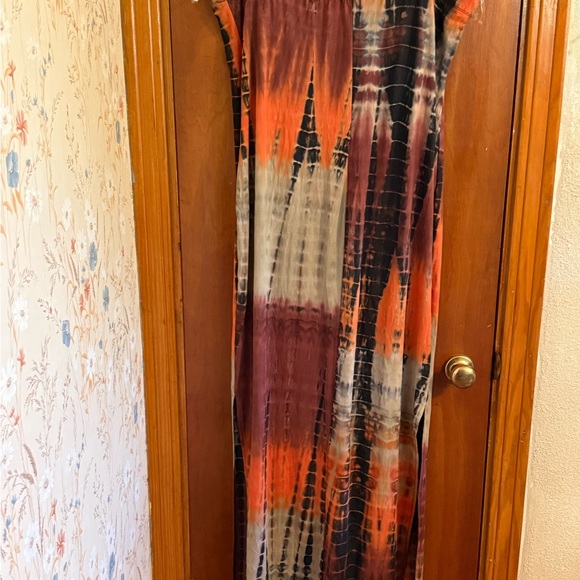 Fashion Nova Tie-Dye Dress in Orange and Black - Picture 2 of 6